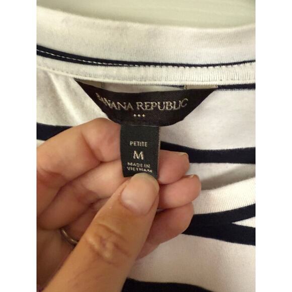 Banana Republic T-Shirt Dress Black Striped Women's Size M - Picture 2 of 4